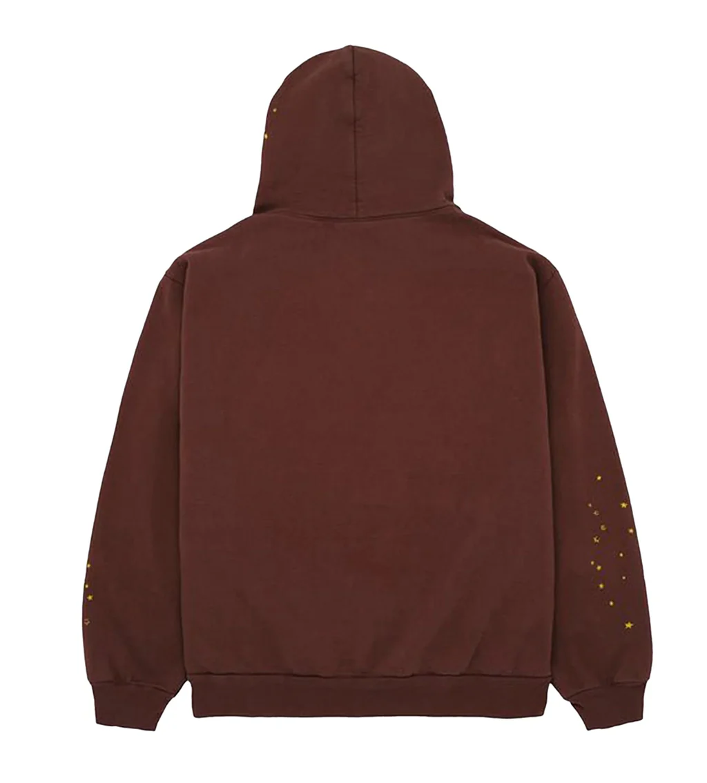 Sp5der web hoodie brown back
