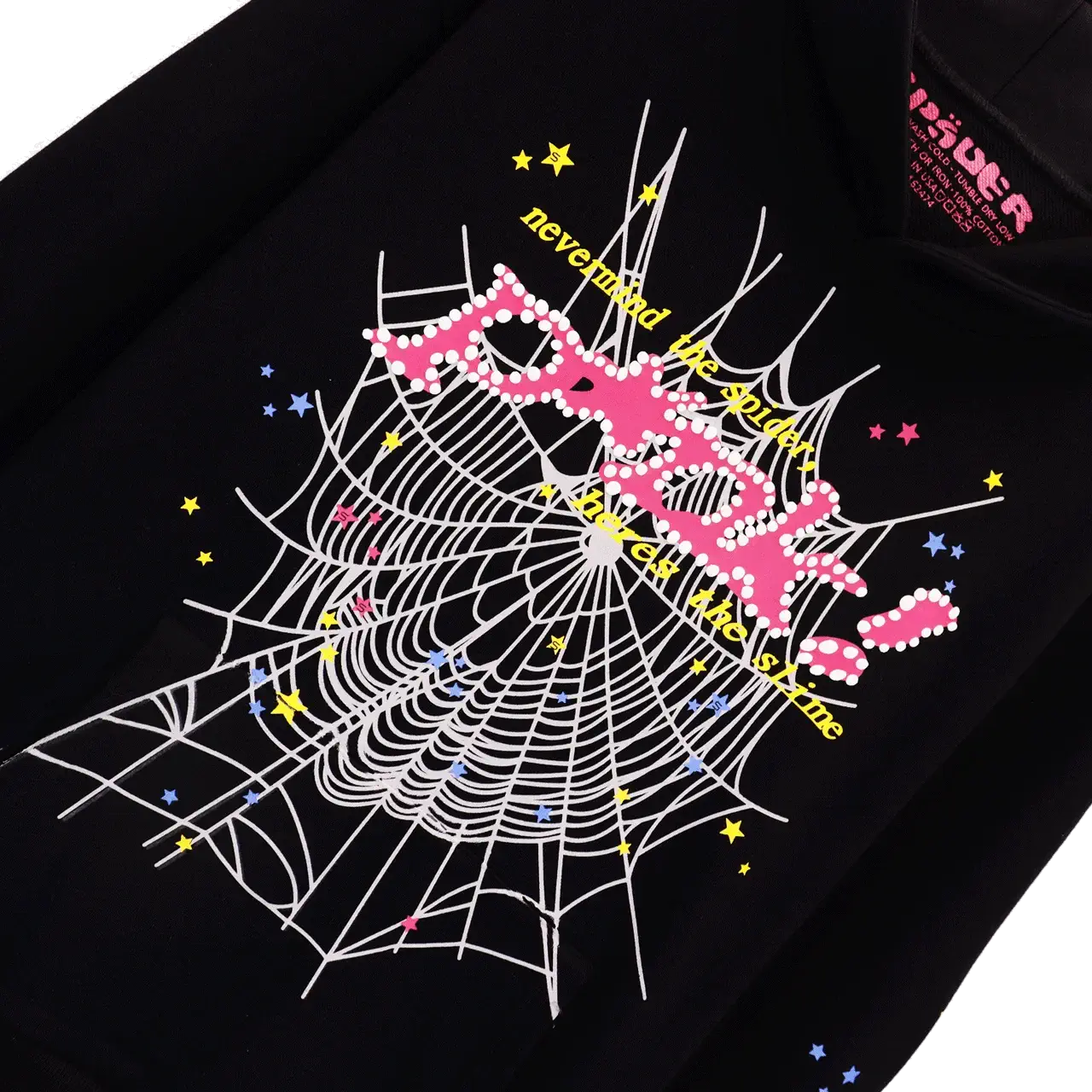 Sp5der Pnk Hoodie Black close2