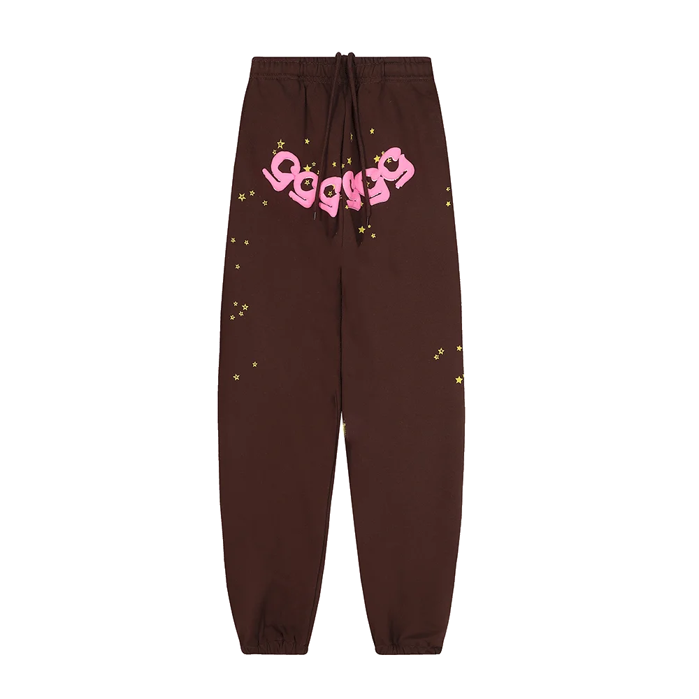 Sp5der Sweatsuit Angel Number Brown pants