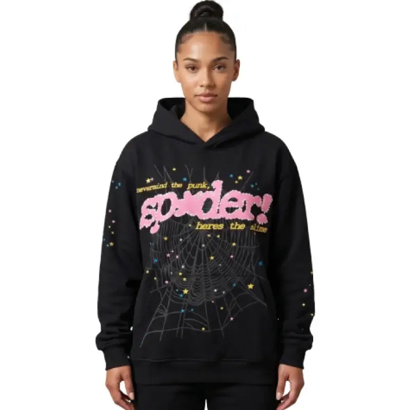 Sp5der Hoodie Black Pink Spider - Image 2